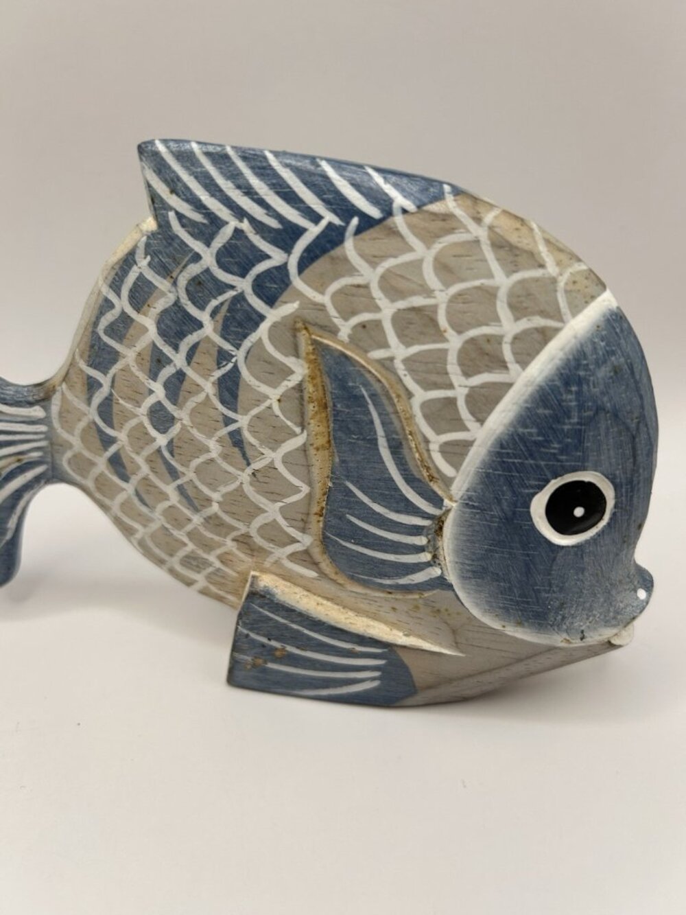 Pair Hand Painted Carved Wood Tropical Fish Coastal Beach Nautical Decor Vintage - Picture 15 of 16